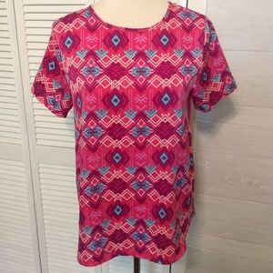 Everly tribal print zipper top shirt sz small *L